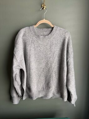 Women's Drop Shoulder Split Hem Loose Sweater
